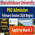 Bharathidasan University PhD Admission February Session 2026 Begins; Apply by March 3 @oms.bdu.ac.in